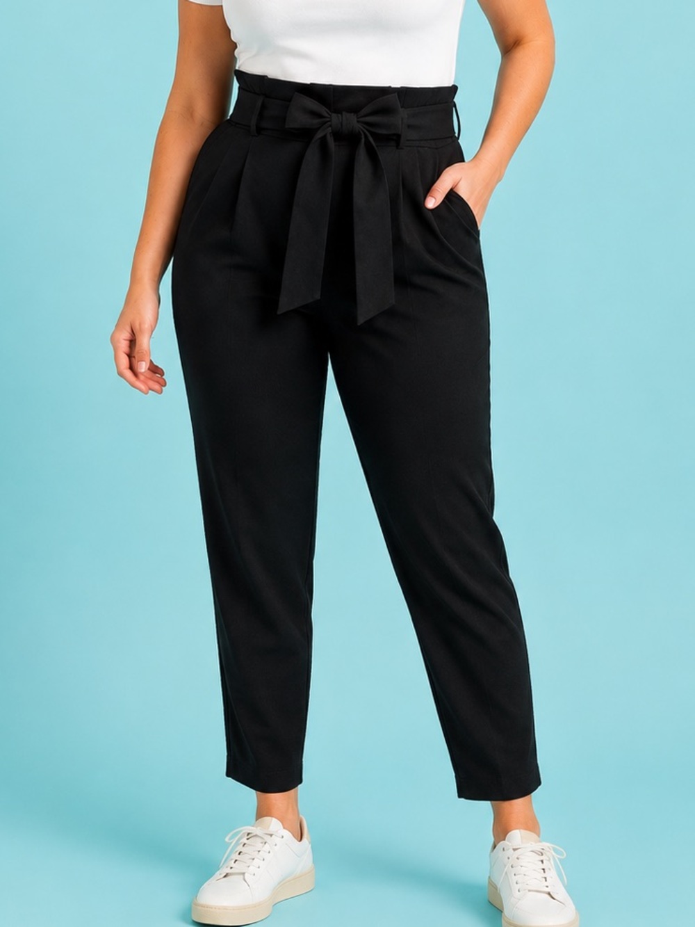 Athleta Skyline Pant II Black Tie Waist Travel Career Pants Size 16
